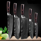 Ikigai | 8-Piece Professional Chef Knife Set with High-Carbon Steel Blades | Ergonomic Pakka Wood Handles for Precision Cutting