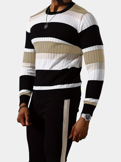 Charlie | Men's Stylish Colourblock Rib-Knit Jumper for Winter