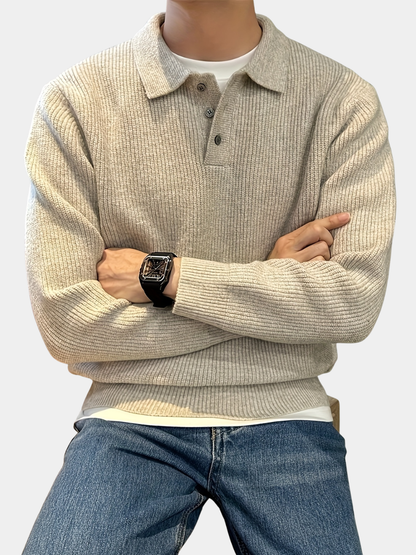 Albie | Men's Premium Ribbed Polo Jumper
