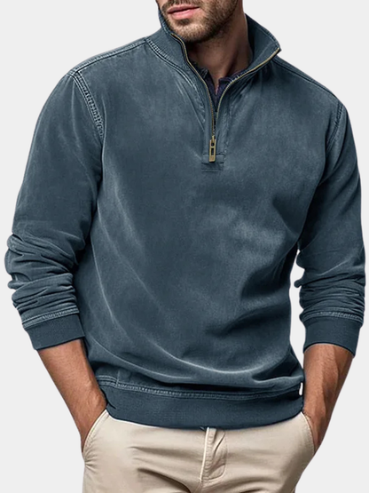 Liam | Men's Raised-Collar Zip Jumper for Winter