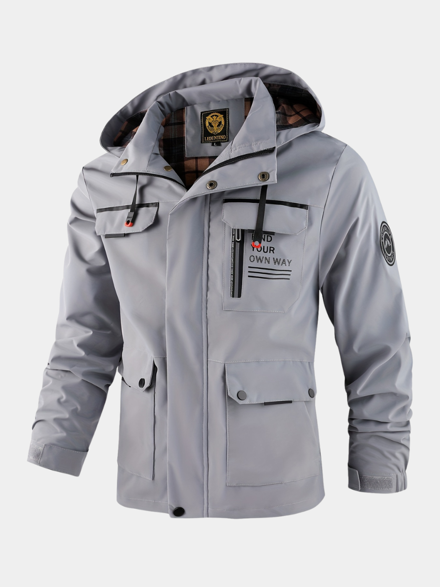 Frank | Men's Hooded Alphabet Zip-Up Jacket
