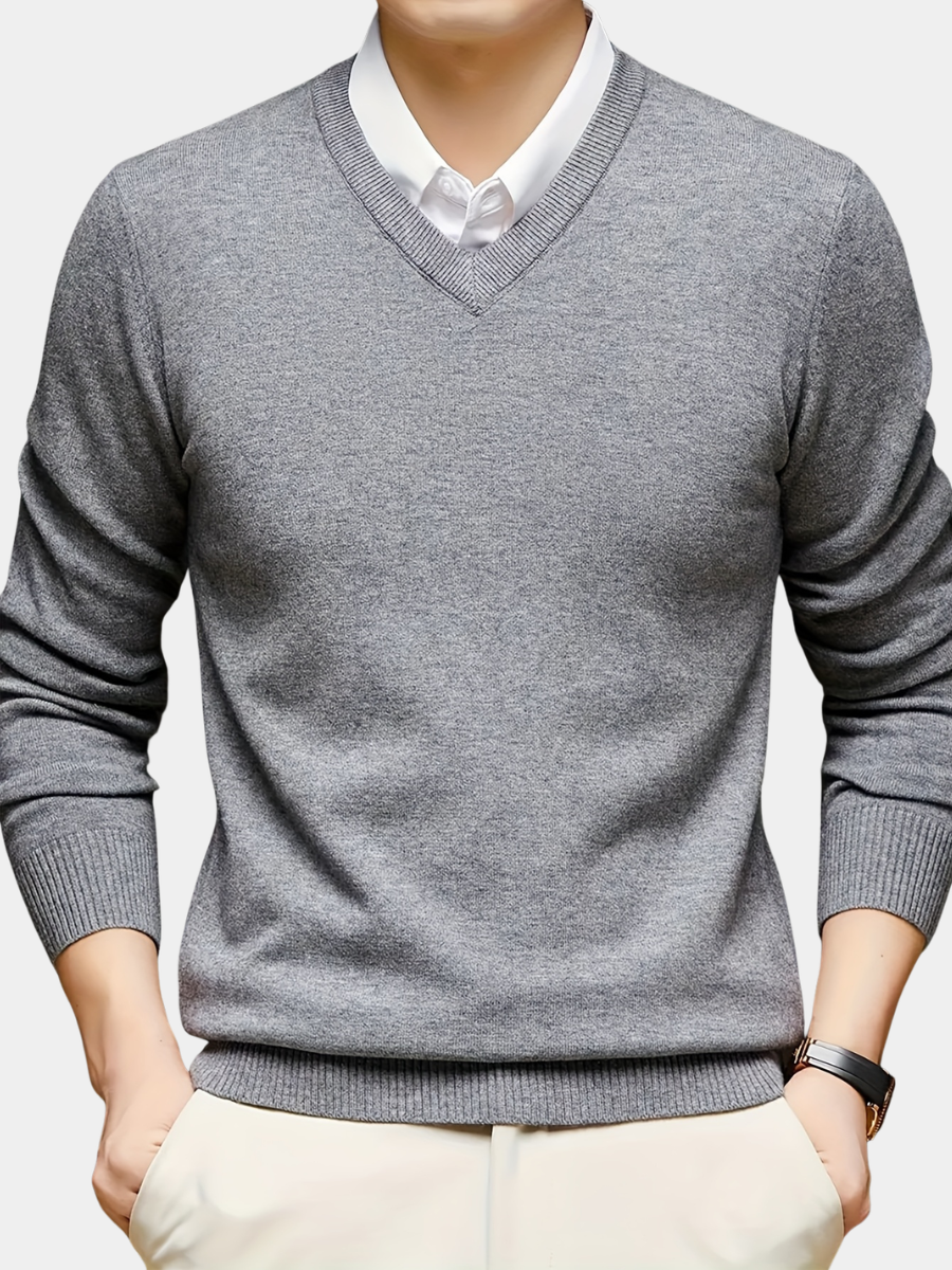 Connor | Men's Classic V-Neck Knit Jumper for Winter