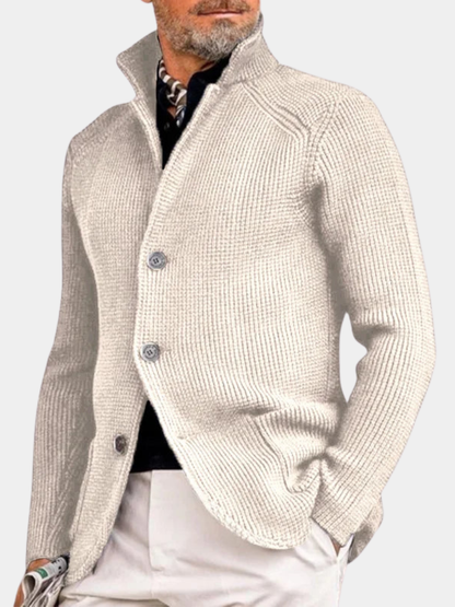 Elliot | Men's Stand-Collar Knit Cardigan for Winter
