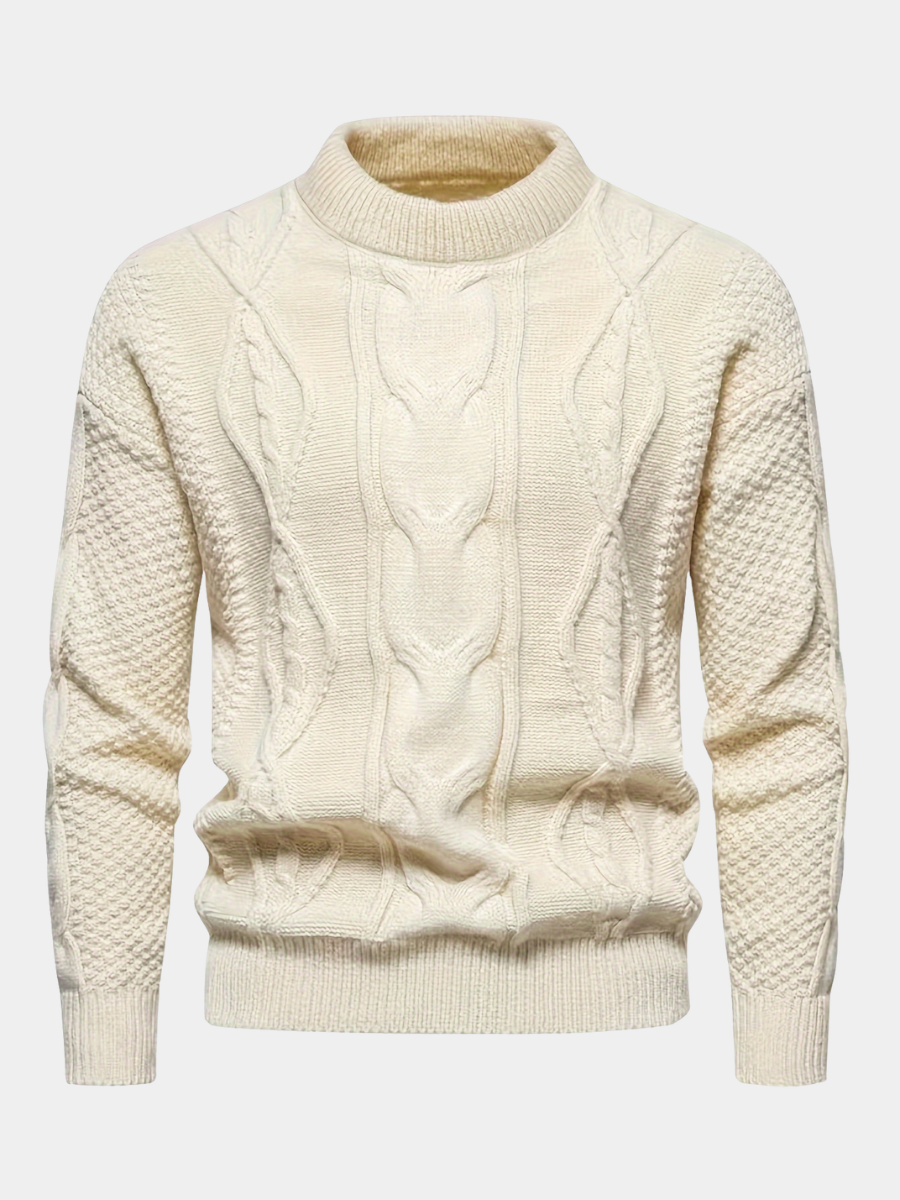 Finley | Men's Classic Cable-Knit Crew Neck Jumper for Winter