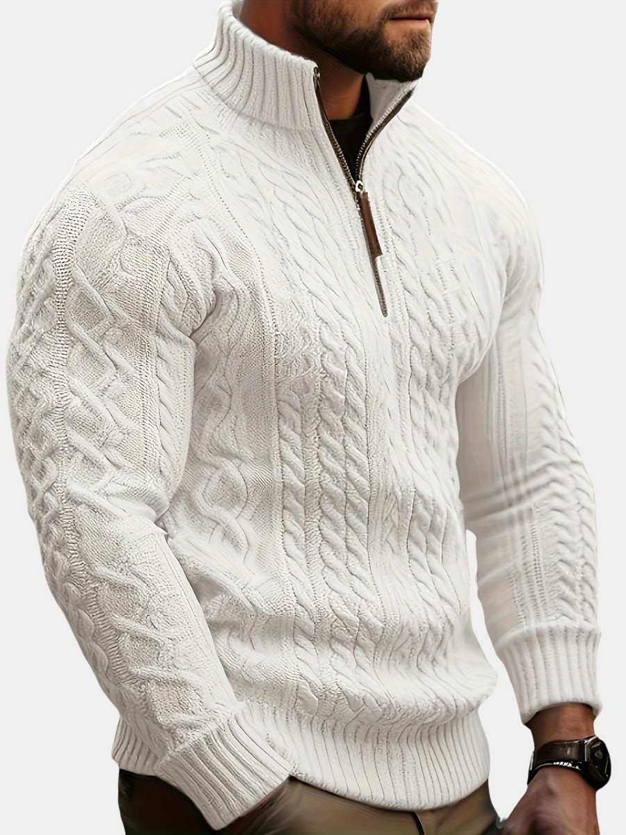 Felix | Men's Cable Knit Half-Zip Jumper for Winter
