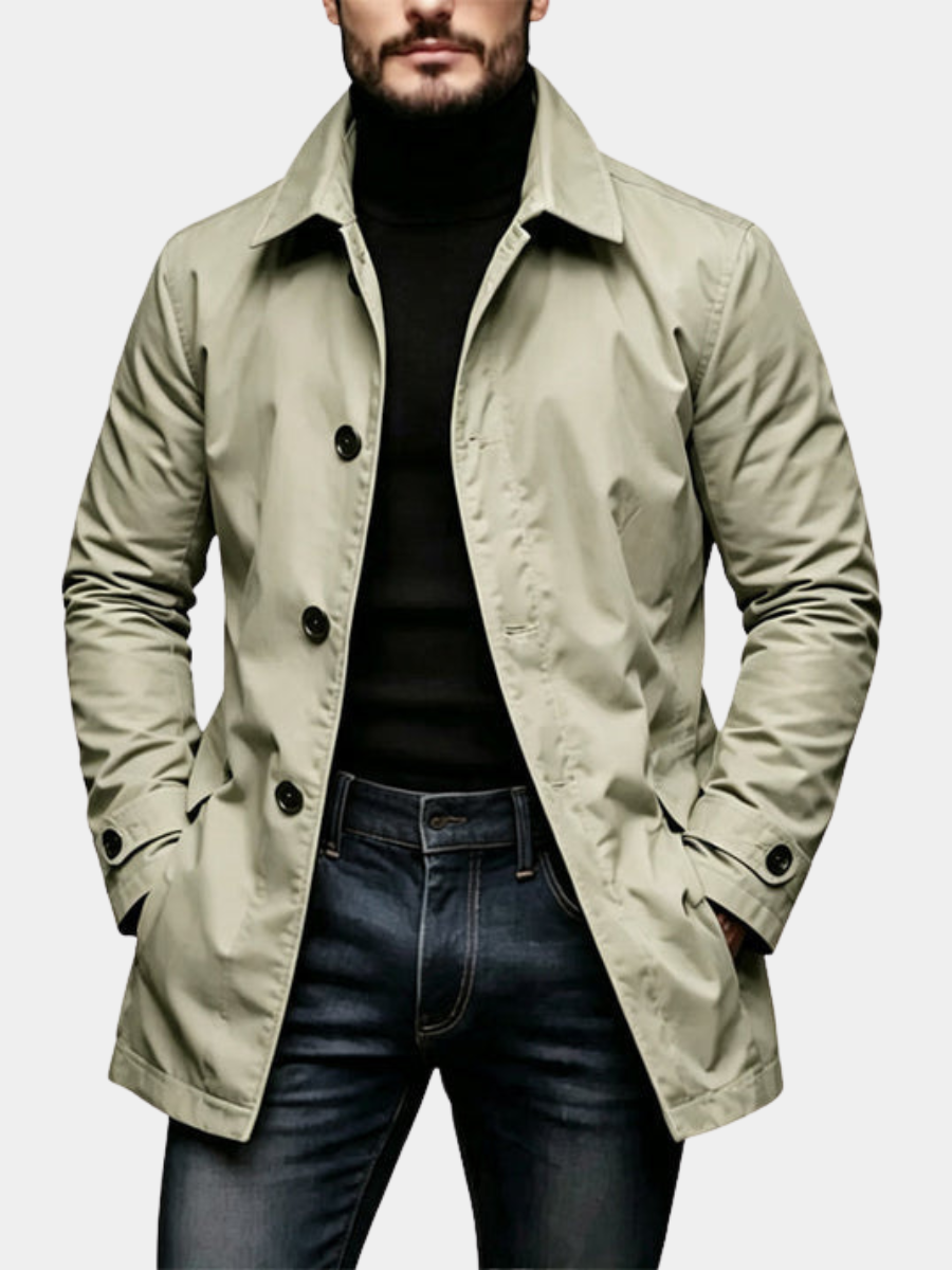 Arthur | Men's Stylish Mid-Length Button-Front Jacket