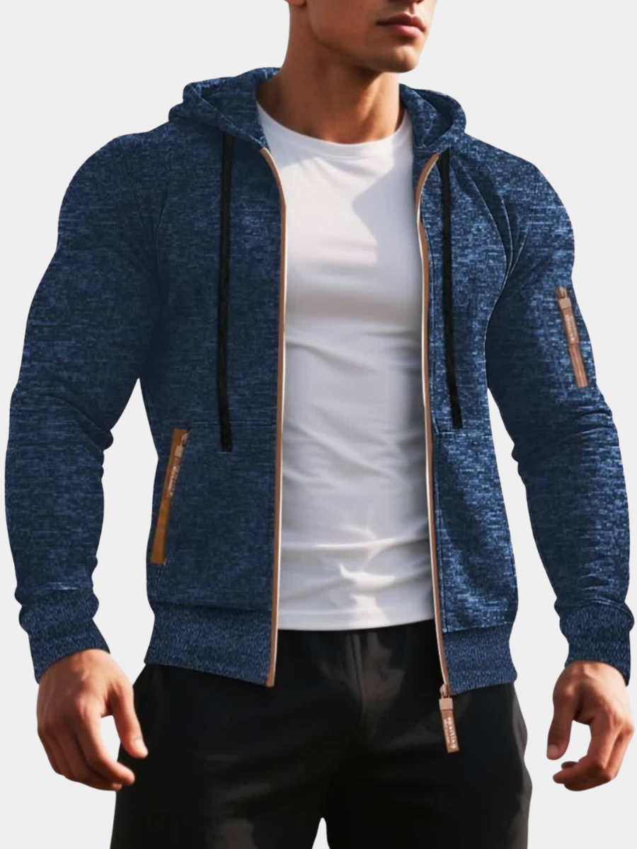 Alfie | Men's Hooded Zip-Up Knit Jumper for Winter