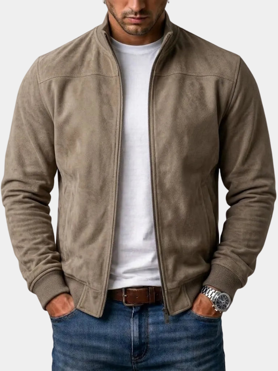 Kai | Men's Ribbed Suede Bomber Jacket