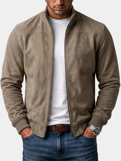 Kai | Men's Ribbed Suede Bomber Jacket