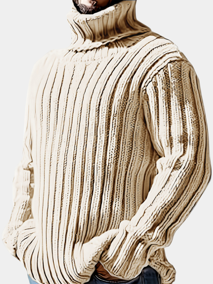 Aaron | Men's Textured High-Neck Jumper for Winter