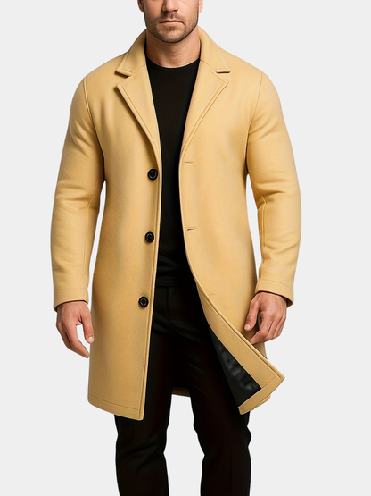 Isaac | Men's Mid-Length Classic Tweed Overcoat for Winter