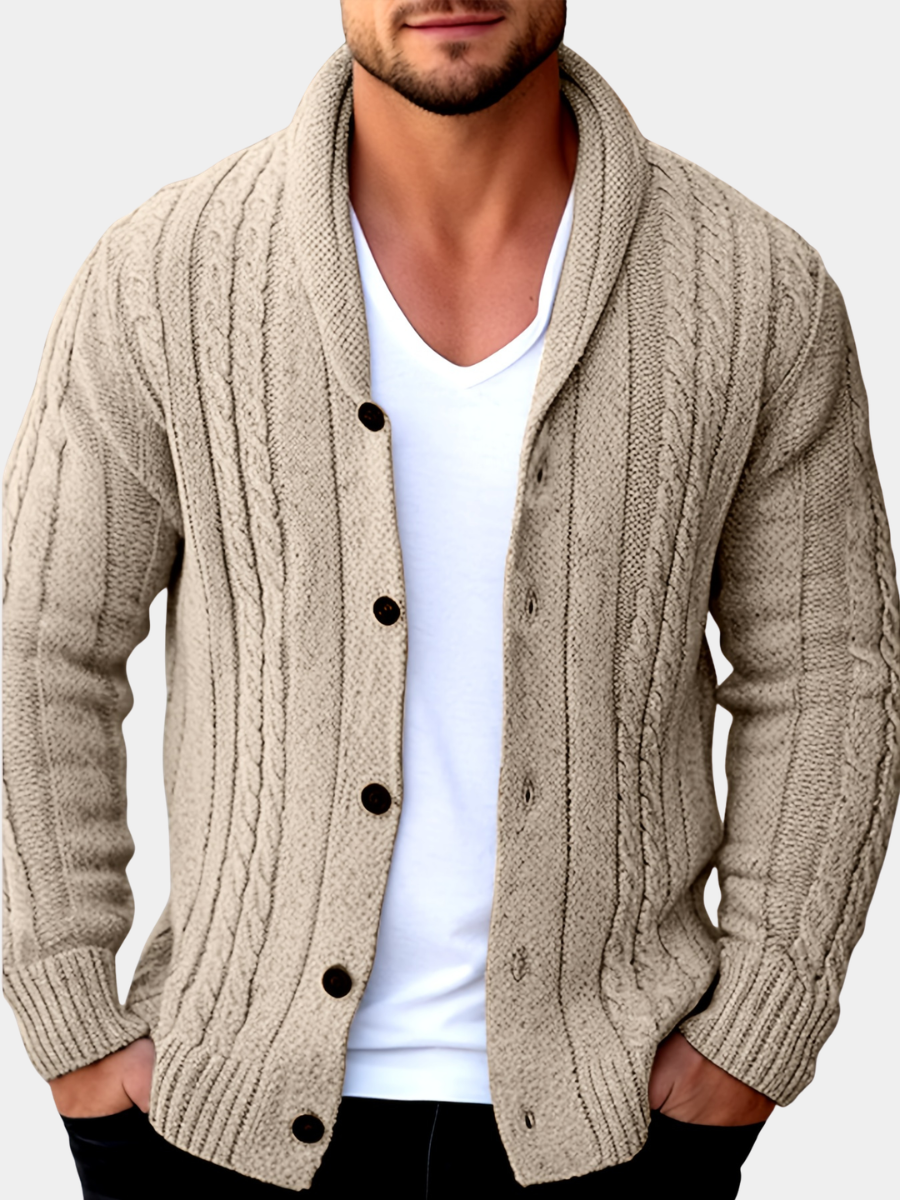Euan | Men's Stylish Textured Knit Cardigan for Winter