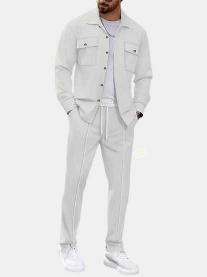 Sebastian | Men's Waffle Knit Shirt and Trousers Set