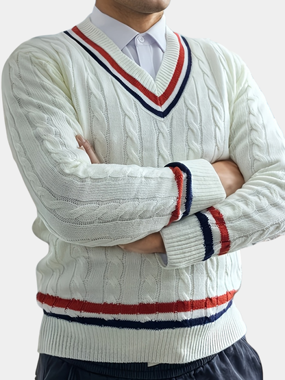 Toby | Men's Preppy V-Neck Jumper for Winter