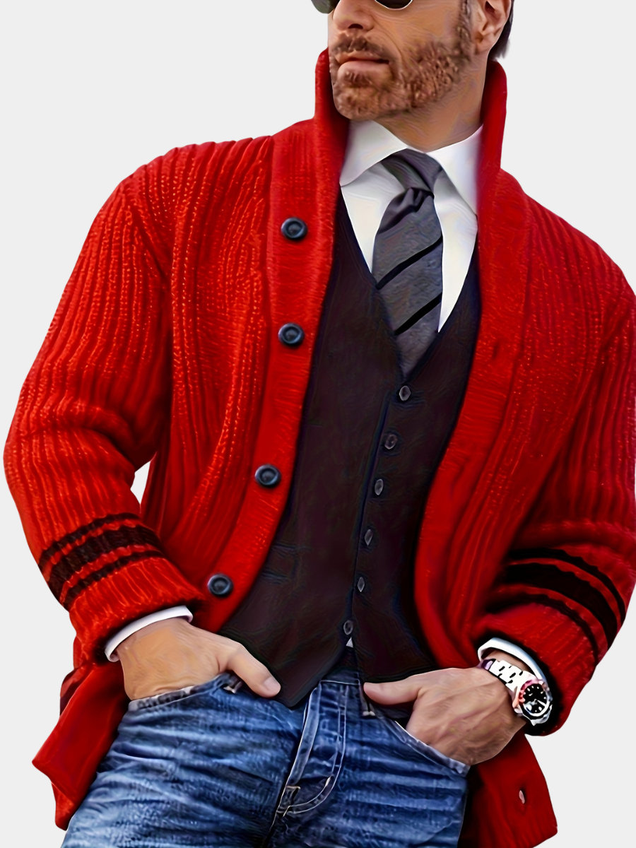 Harvey | Men's Cosy Chunky-Knit Cardigan for Winter