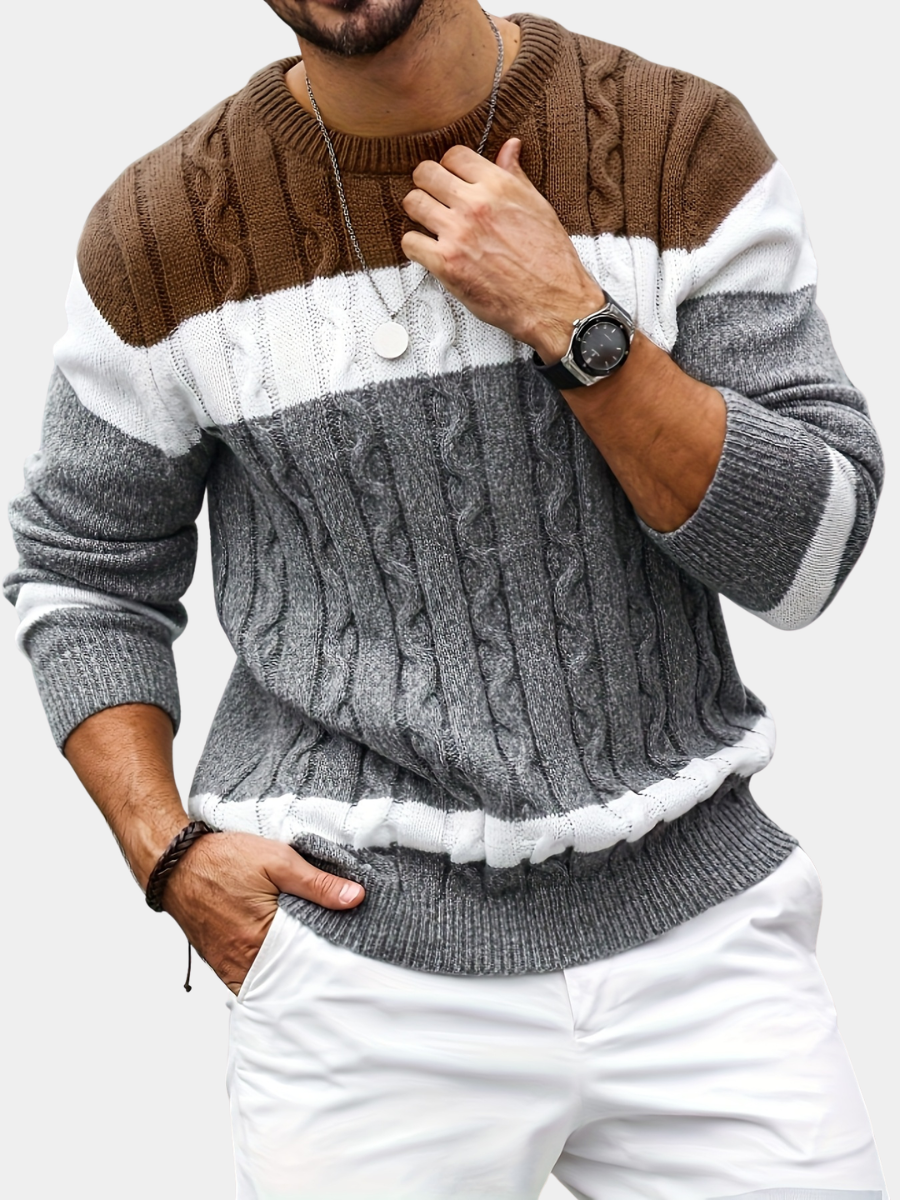 Lewis | Men's Stylish Colour Block Knit Jumper for Winter