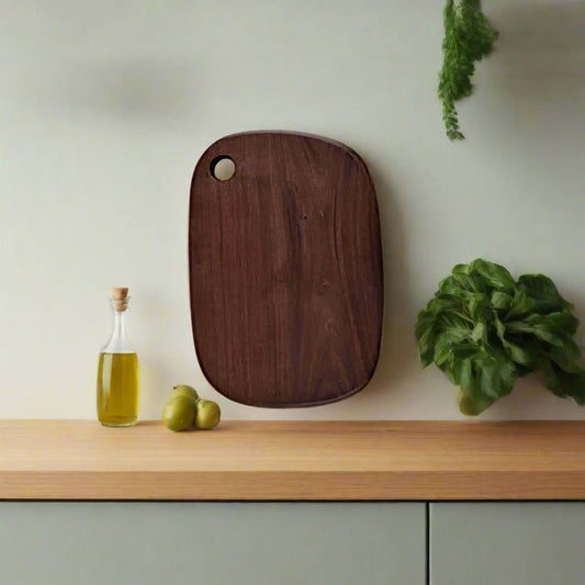 Lattea | Black Walnut Cutting and Serving Board with Elegant Design | Multi-Purpose Kitchen Tool for Chopping and Serving
