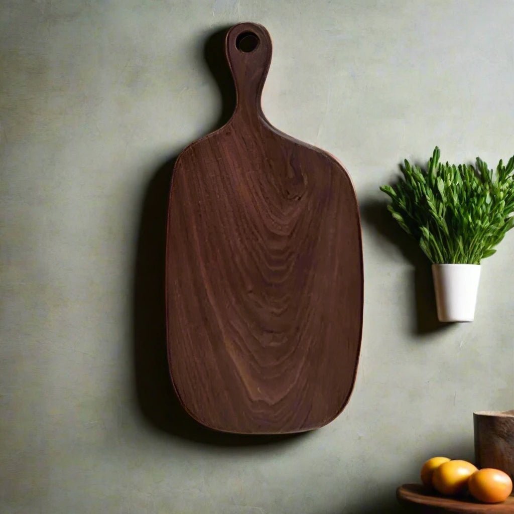 Lattea | Black Walnut Cutting and Serving Board with Elegant Design | Multi-Purpose Kitchen Tool for Chopping and Serving