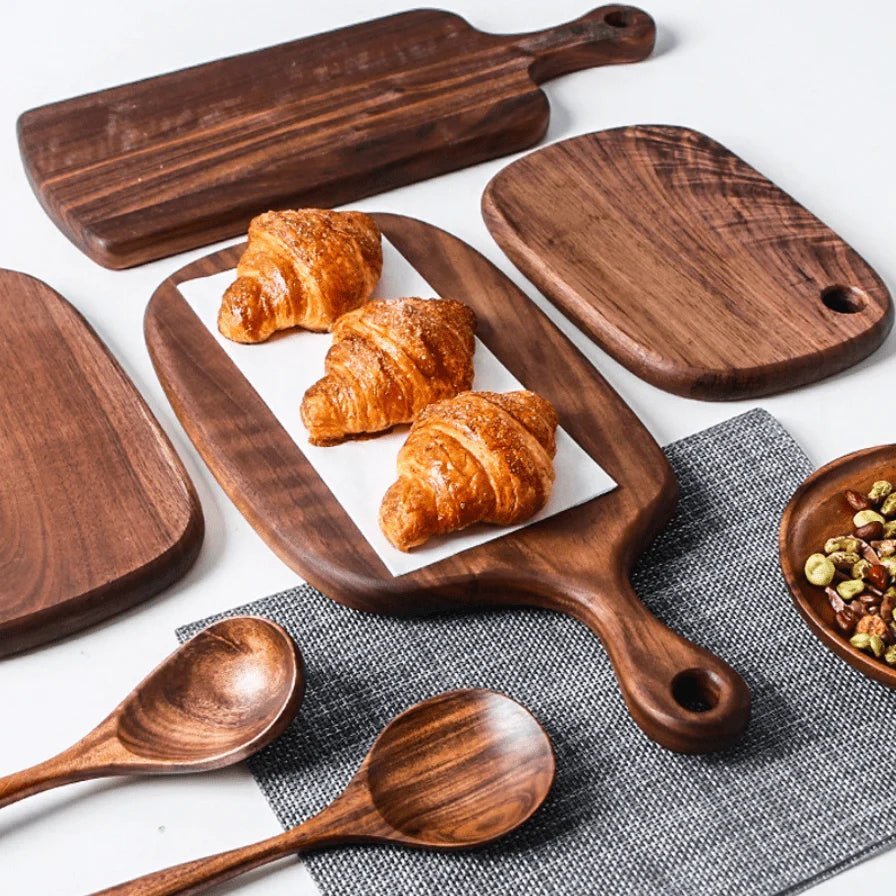 Lattea | Black Walnut Cutting and Serving Board with Elegant Design | Multi-Purpose Kitchen Tool for Chopping and Serving