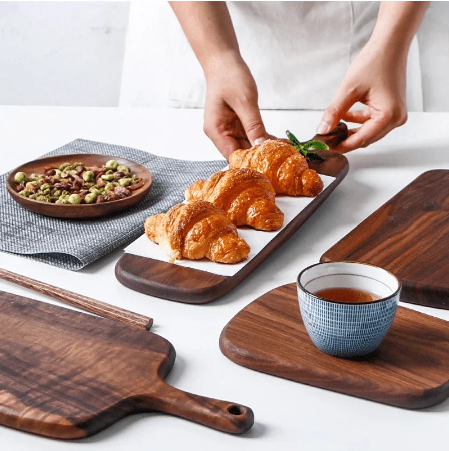 Lattea | Black Walnut Cutting and Serving Board with Elegant Design | Multi-Purpose Kitchen Tool for Chopping and Serving