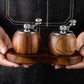 Lattea | Salt and Pepper Mill Grinder Set with Wooden Base | Minimalist Design for Effortless Seasoning