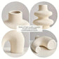 Luna Collection | Large White Ceramic Vase Set with Textured Matte Finish | Elegant Decor for Modern Interiors