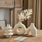 Luna Collection | Large White Ceramic Vase Set with Textured Matte Finish | Elegant Decor for Modern Interiors