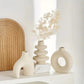 Luna Collection | Large White Ceramic Vase Set with Textured Matte Finish | Elegant Decor for Modern Interiors