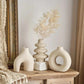 Luna Collection | Large White Ceramic Vase Set with Textured Matte Finish | Elegant Decor for Modern Interiors