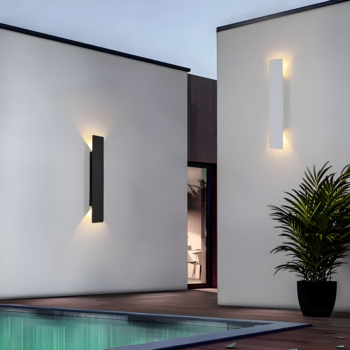 LuxeWall | Modern Outdoor Wall Lights with Weatherproof Aluminum & LED Design | Elegant Illumination for Gardens