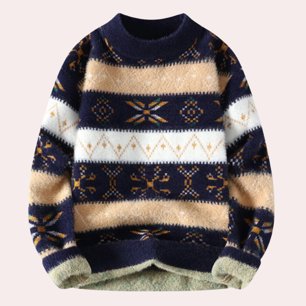 Morgan | Men's Stylish Patterned Crew Neck Jumper for Winter