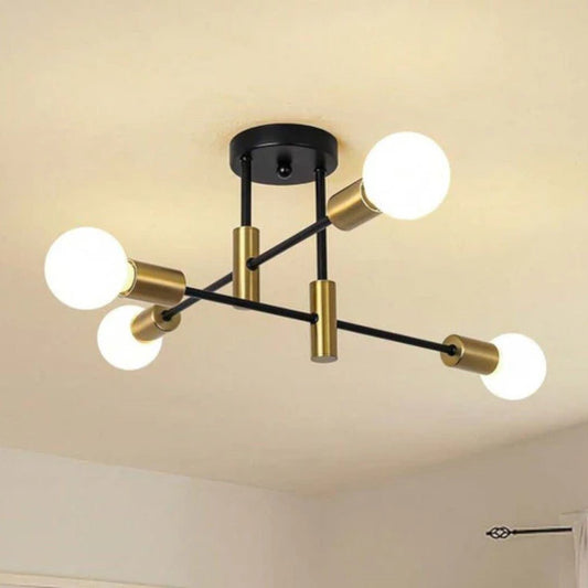 Mid-Century LED Ceiling Light Fixture with Starburst Design | Versatile Illumination for Modern Interiors