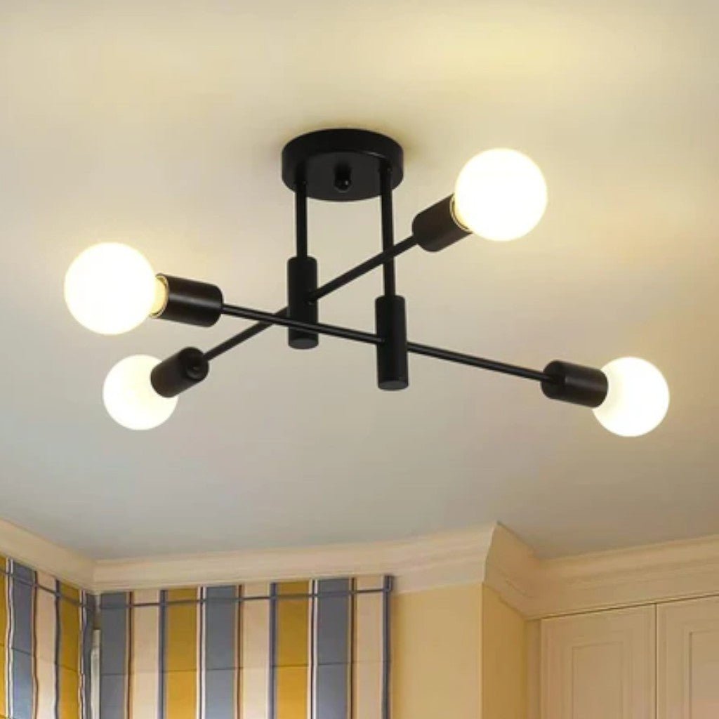 Mid-Century LED Ceiling Light Fixture with Starburst Design | Versatile Illumination for Modern Interiors