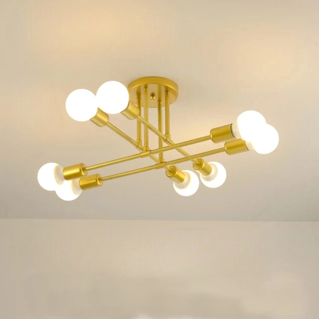 Mid-Century LED Ceiling Light Fixture with Starburst Design | Versatile Illumination for Modern Interiors