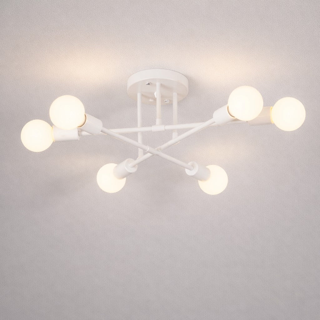 Mid-Century LED Ceiling Light Fixture with Starburst Design | Versatile Illumination for Modern Interiors