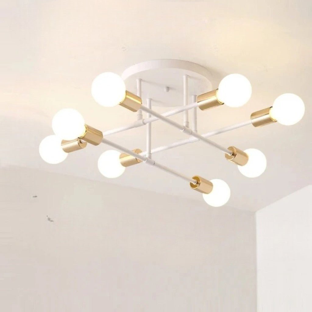 Mid-Century LED Ceiling Light Fixture with Starburst Design | Versatile Illumination for Modern Interiors
