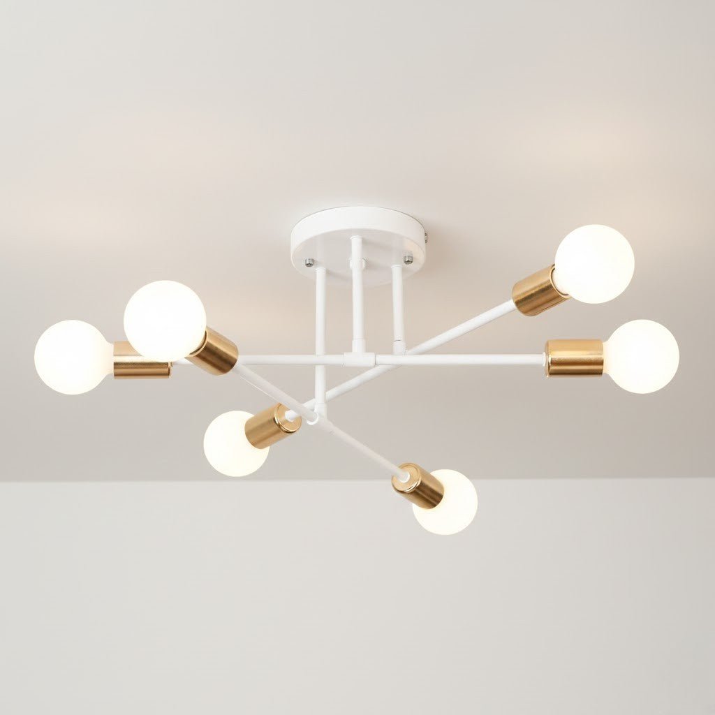 Mid-Century LED Ceiling Light Fixture with Starburst Design | Versatile Illumination for Modern Interiors