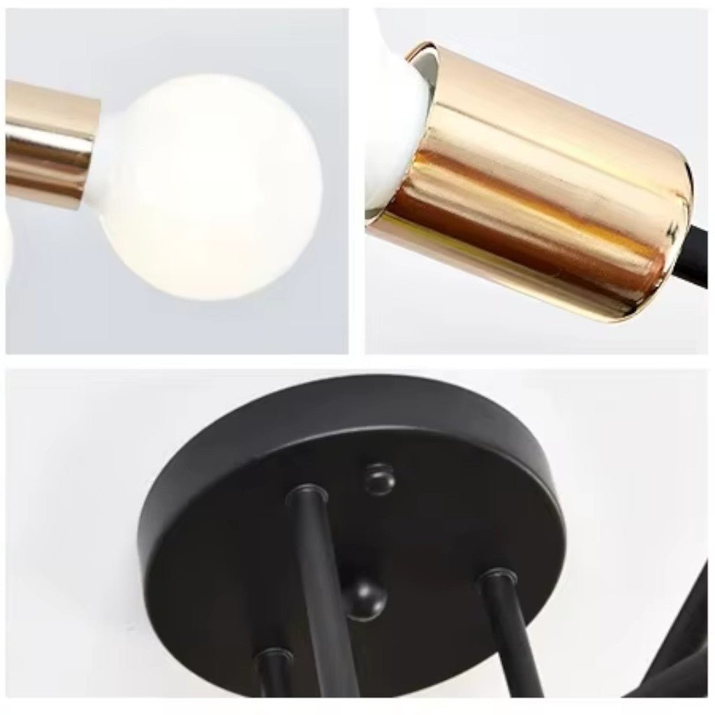 Mid-Century LED Ceiling Light Fixture with Starburst Design | Versatile Illumination for Modern Interiors