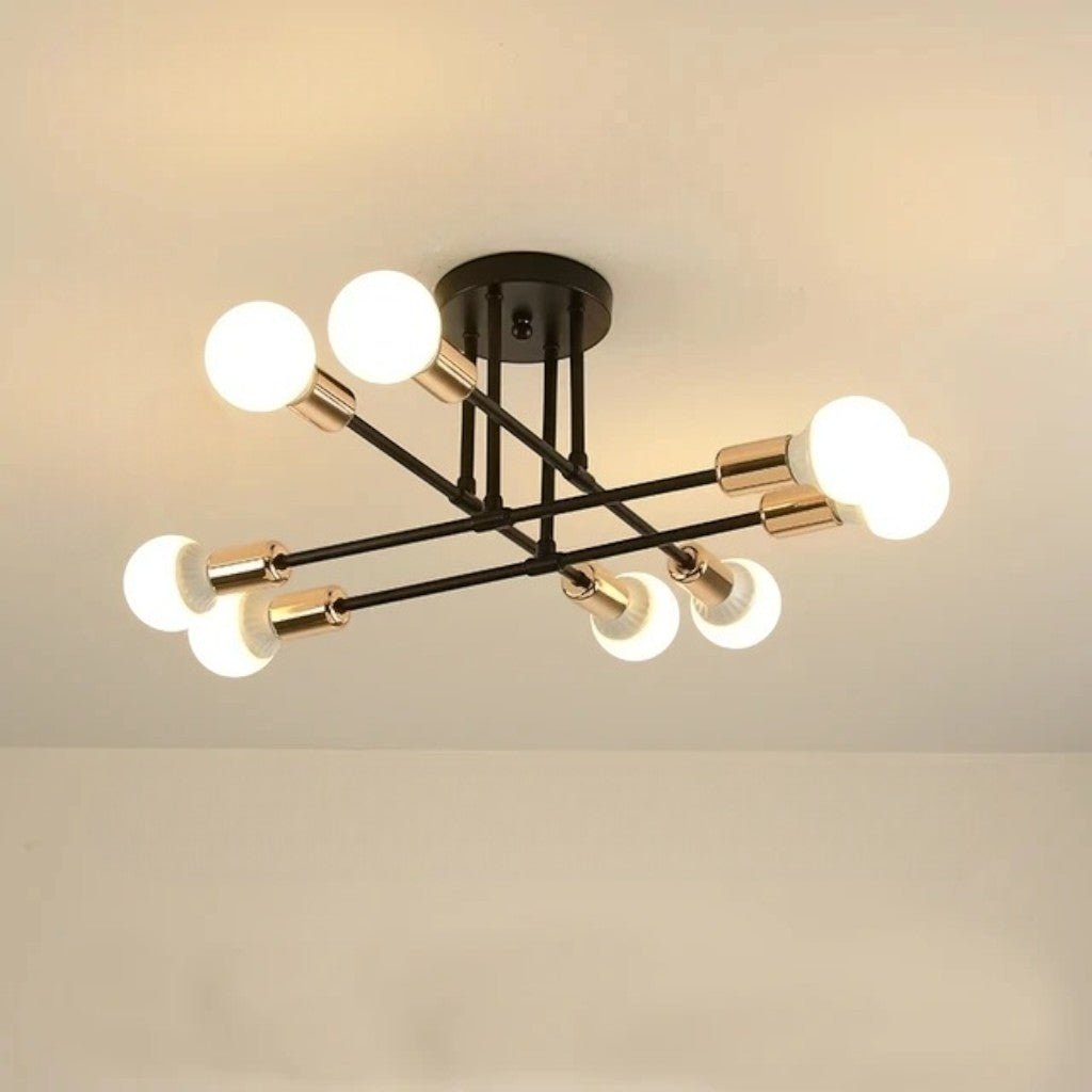 Mid-Century LED Ceiling Light Fixture with Starburst Design | Versatile Illumination for Modern Interiors