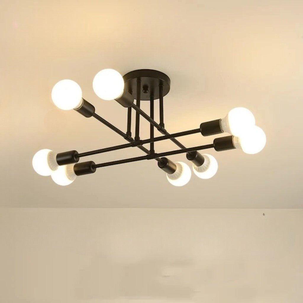 Mid-Century LED Ceiling Light Fixture with Starburst Design | Versatile Illumination for Modern Interiors