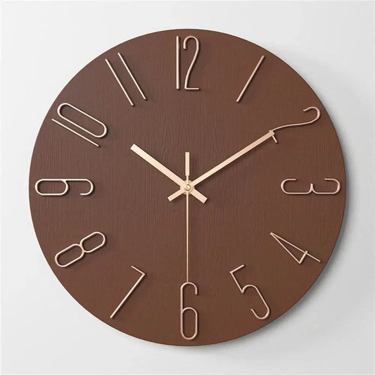 Minimalist Collection | Modern Wall Clock with Frameless 3D Numerals | Silent Quartz Movement for Peaceful Timekeeping