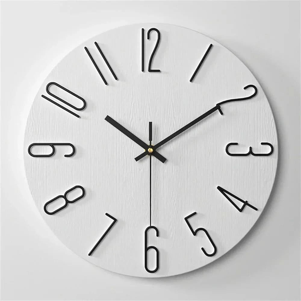 Minimalist Collection | Modern Wall Clock with Frameless 3D Numerals | Silent Quartz Movement for Peaceful Timekeeping