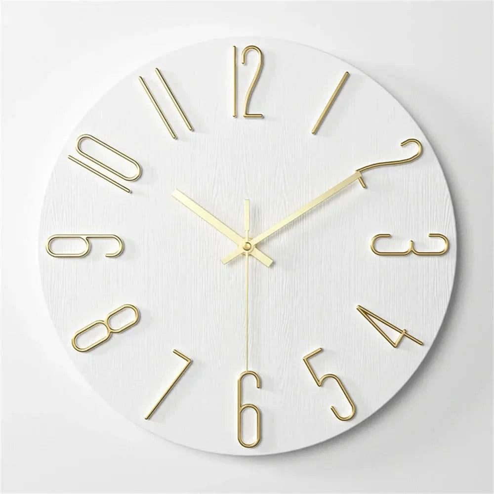 Minimalist Collection | Modern Wall Clock with Frameless 3D Numerals | Silent Quartz Movement for Peaceful Timekeeping