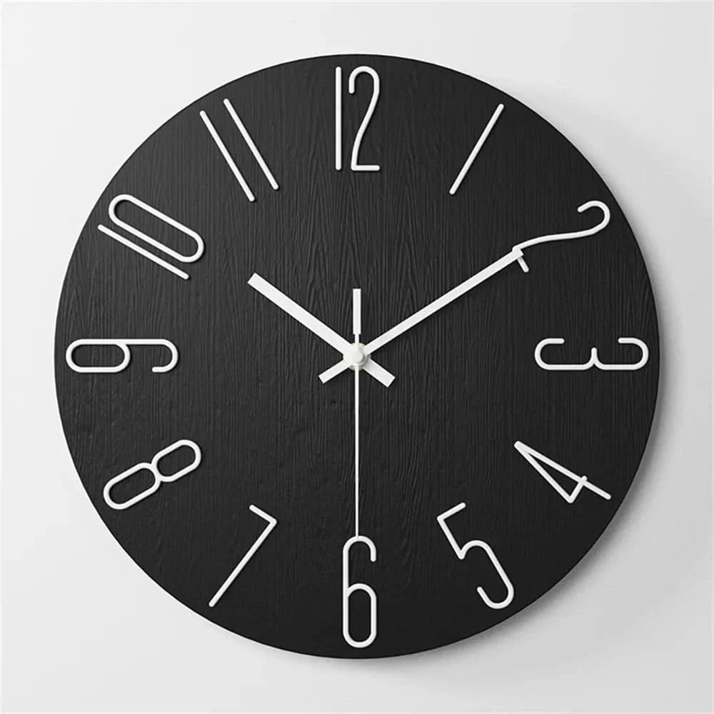 Minimalist Collection | Modern Wall Clock with Frameless 3D Numerals | Silent Quartz Movement for Peaceful Timekeeping