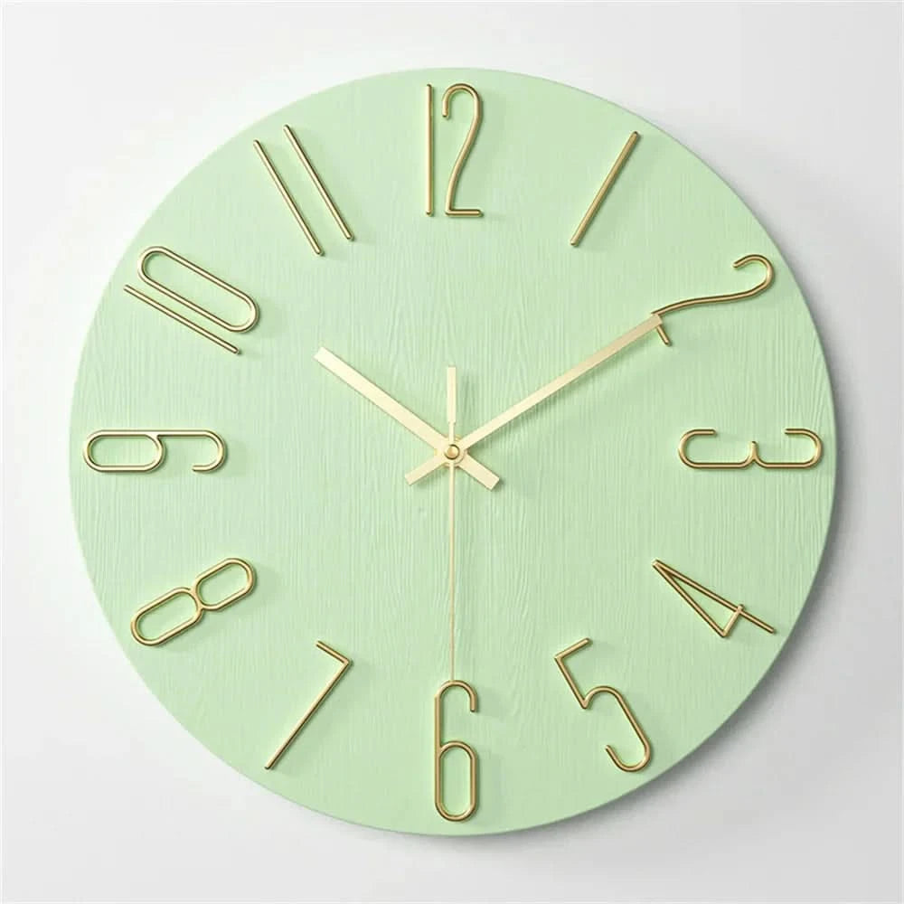Minimalist Collection | Modern Wall Clock with Frameless 3D Numerals | Silent Quartz Movement for Peaceful Timekeeping