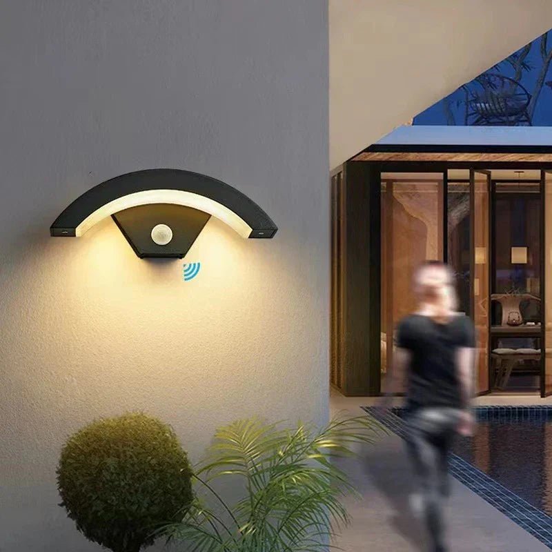 Modern Outdoor Wall Light | Motion Sensor LED Lantern with Sleek Design | Energy-Efficient for Enhanced Security