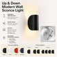 Modern Wall Sconce Light | Adjustable Up & Down Wall Lamp with Stylish Design | Versatile Indoor Wall Lights for Ambient Illumination