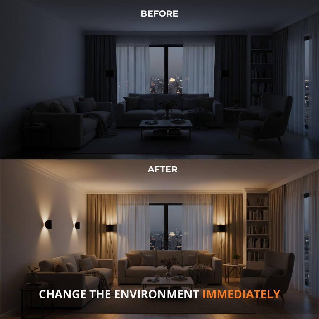 Modern Wall Sconce Light | Adjustable Up & Down Wall Lamp with Stylish Design | Versatile Indoor Wall Lights for Ambient Illumination