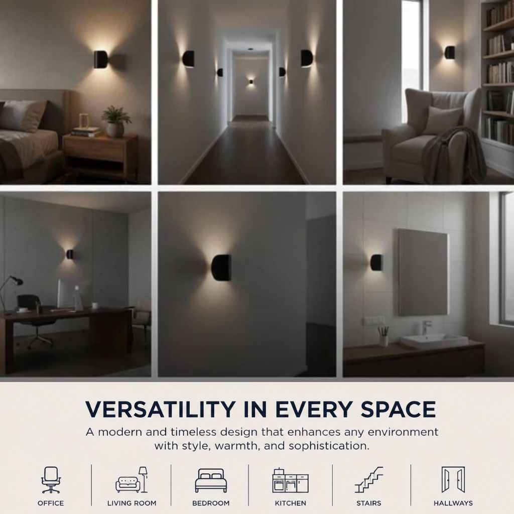 Modern Wall Sconce Light | Adjustable Up & Down Wall Lamp with Stylish Design | Versatile Indoor Wall Lights for Ambient Illumination