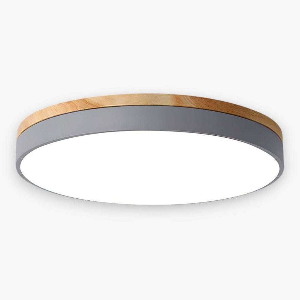 Natural Elegance | Round Wood Flush Mount Ceiling Light with Integrated LED | Soft Illumination for Cozy Interiors